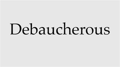 Debaucherous pronunciation - This video shows you how to pronounce Debaucherous. How to Pronounce Debauchery? (2 WAYS!) British Vs US/American English Pronunciation. Julien Miquel.